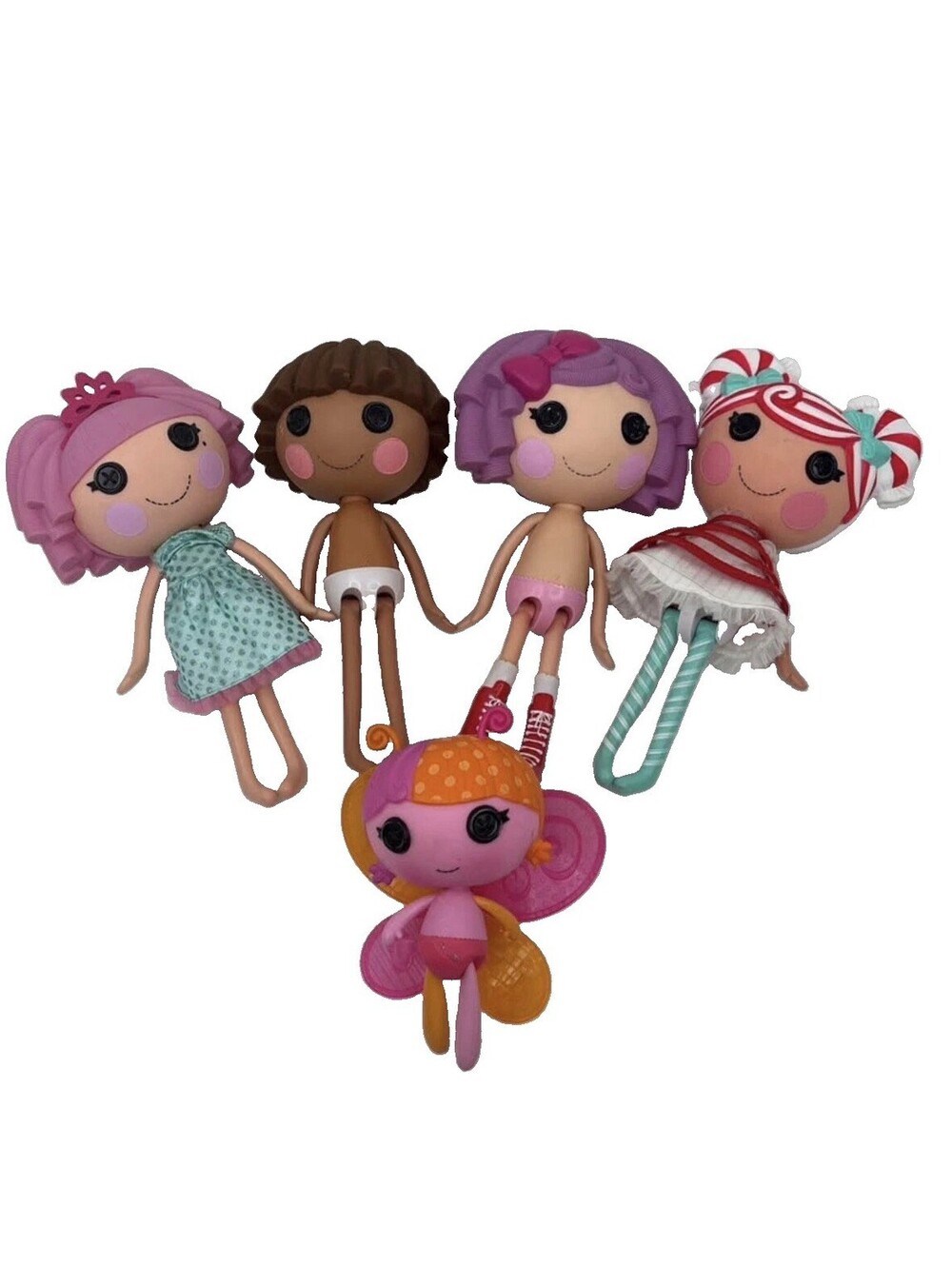 Lalaloopsy Lot of 5 Dolls MGA Jewel Sparkles Pillow Featherbed Mint E Peppermint